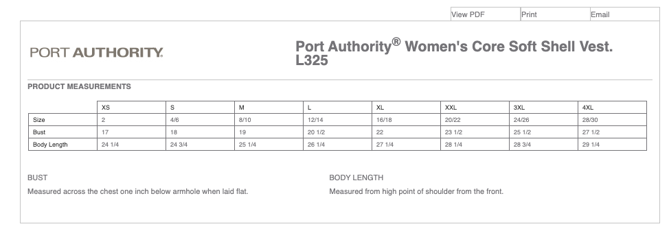 Ladies' Measuring Guide